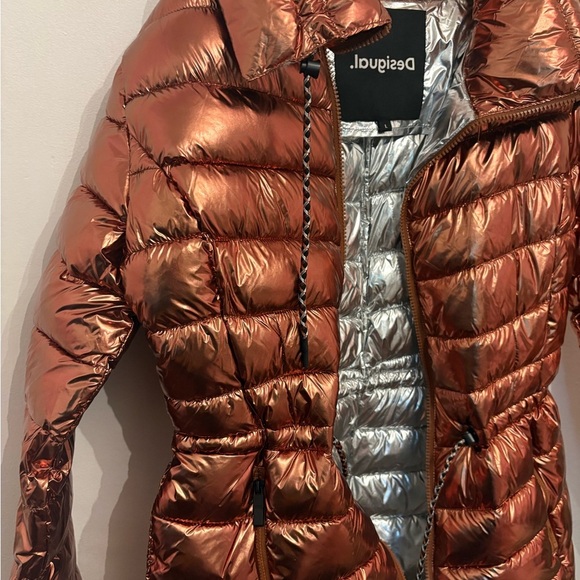 Desigual Shiny Copper Puffer Jacket - Picture 8 of 9